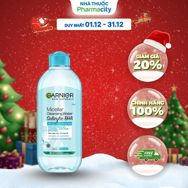  Nước tẩy trang cho da dầu và mụn Garnier Skin Naturals Micellar Cleansing Water  Chai 400ml  
