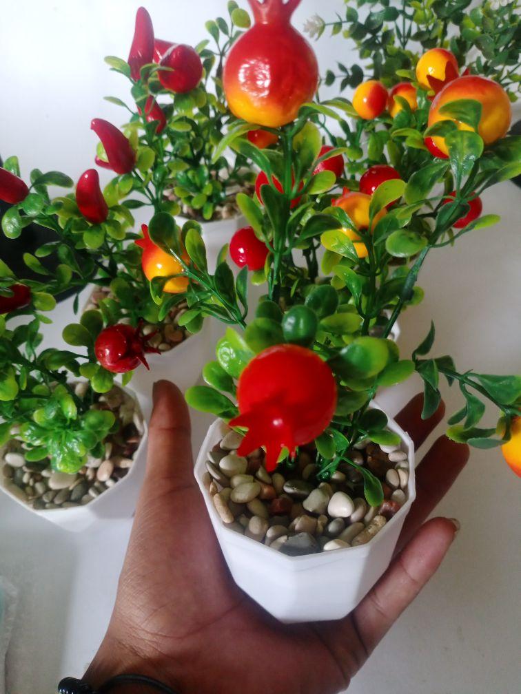 Product Introduction of paket 1 lusin 12 pcs bunga plastik mini.ornamen bunga dekorasi rumah model RANDOM Vas Buah 5