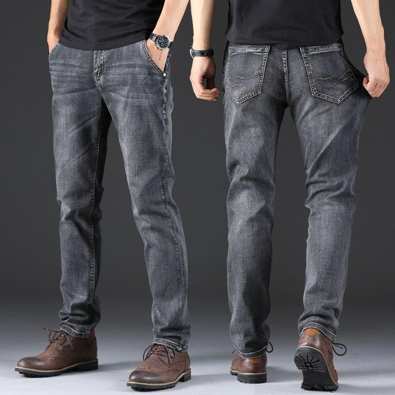 Product Introduction of Men Clothing New Pattern Recreational Vintage Nostalgia Smoky Grey Jeans Straight Cylinder Loose Street Trousers Autumn Female 2