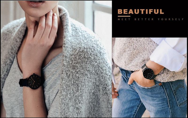 Product Introduction of HANNAH MARTIN Women's Waterproof Watch Light Luxury Minority Minimalist Steel Mesh Strap Slim Watch CV36W 24
