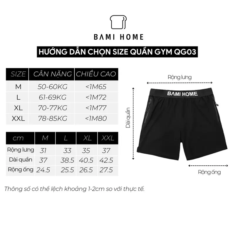 Quần short nam BAMIHOME, quần gym chất liệu cotton co giãn, thoáng mát thấm hút mồ hôi tốt QG03 8