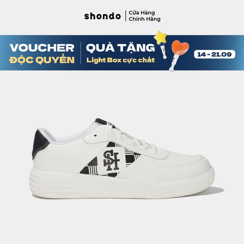   Nên tăng 1 size  Giày Bata Sneaker Thể Thao Nam Nữ SHONDO Class 1 Phong Cách Thời Trang Thoáng Khí Caro Trắng SND0002 