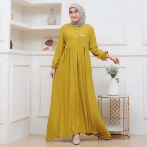 GAMIS LEBARAN FULL KANCING  MODEL TERBARU/GAMIS RAYON TWILL PREMIUM NYAMAN BUSUI FRIENDLY MUSLIM SYARI