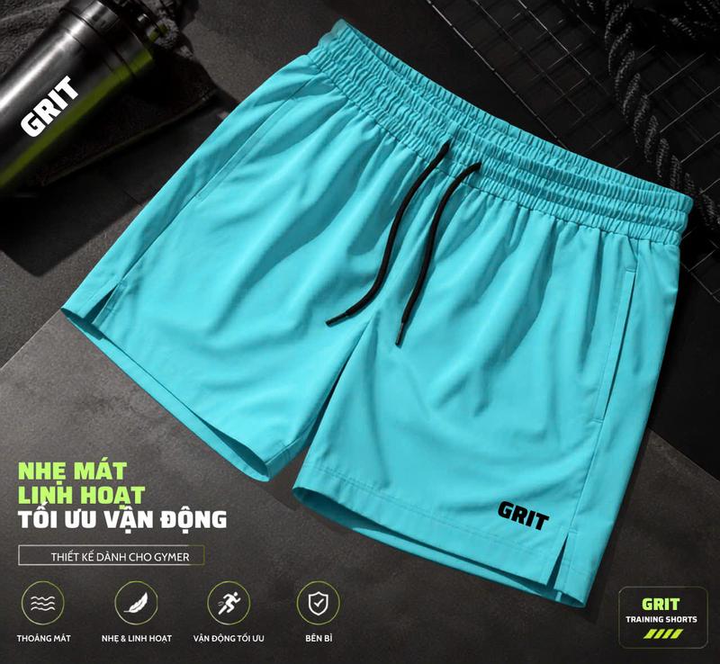 Quần Short Thể Thao Nam GRIT Cao Cấp - Vải Mềm Mát , Co Dãn 4 Chiều, Nhanh Khô…