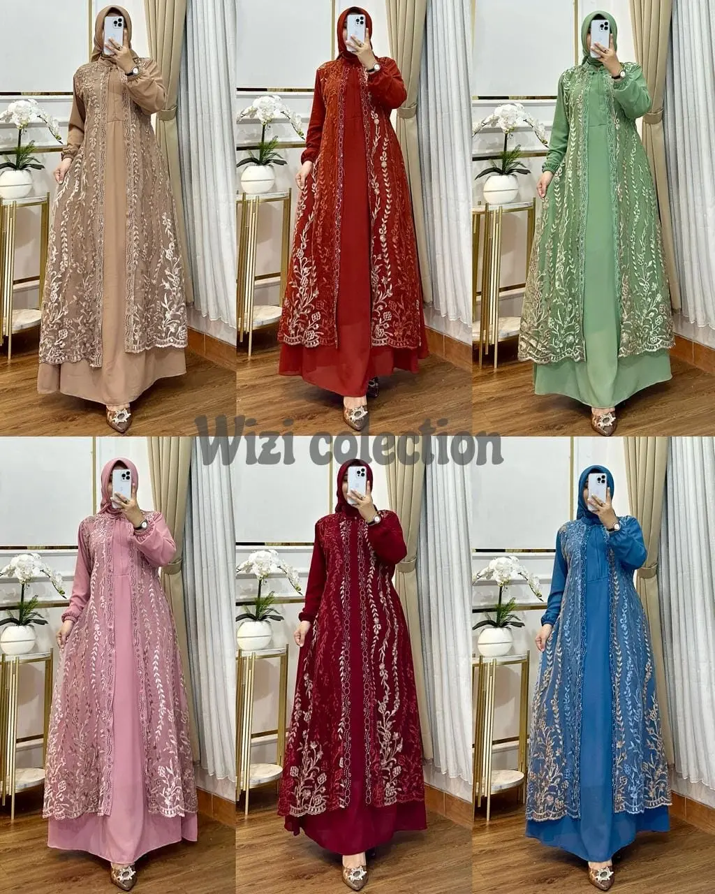 Gamis Ceruty Babydoll Mix Berukat Polos Wanita Muslim Ceruty Formal Kaos Nyaman Kerah Mewah Casual Dress Motif Motif Santai Simple