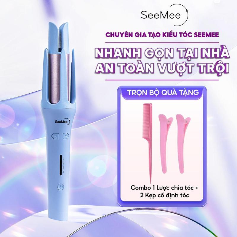 [VÕ HÀ LINH] Máy uốn tóc làm xoăn tự động SeeMee lớp phủ gốm sứ bảo vệ tóc tạo kiểu nhanh gọn đường kính 32mm