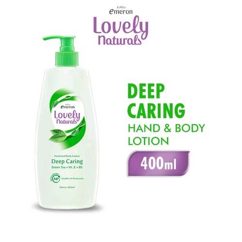 PROMO 2 BOTOL LOVELY 400ml AVOCADO, GREENTEA, SAKURA Emeron Lovely Natural Ukuran 400ml Satuan/Ecer. Tersedia 3 Varian yaitu Deep Caring, Nourishing, dan Intense Moisturizing. 1