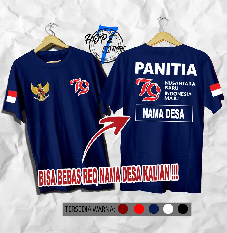 (COD) H-CLO PANITIA 17 AGUSTUS HUT 79 DIRGAHAYU 79 KAOS PRIA WANITA ,KATUN COMBED 30S ,DTF PRINT HIGH QUALITY. Sablon Lembut Lokal Distro 3