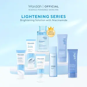 WARDAH Lightening All Series Lengkap - Micellar Gentle Wash, Whip Facial Foam, Oil-Infused Micellar Water, Cleansing Milk, Blue Clay Mask, Face Mist, Face Toner, Gentle Exfoliator, Serum Ampoule, Day Night Cream Advanced Niacinamide - Skincare