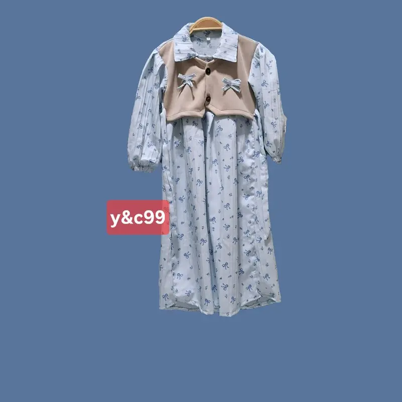 Gamis Anak Milenia Mix Rompi Pita Perempuan Usia 1-10 Tahun Baju Dress Lembut Muslim Nyaman Cantik Syari - Pilihan Modis dan Nyaman - Jilbab 0