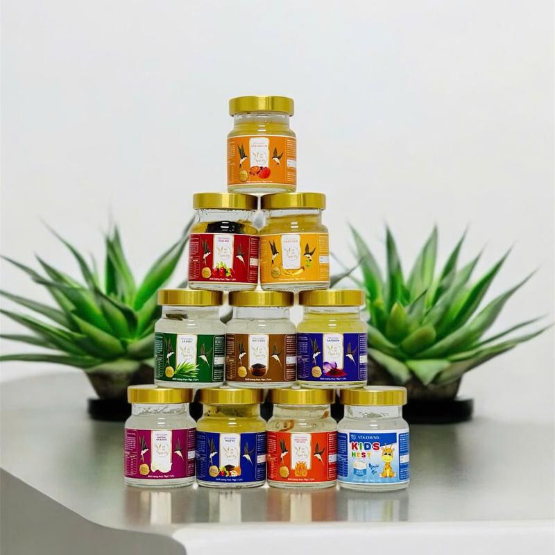  NguyenGia A1 -  SIÊU SALE  Combo 50 HŨ Yến Chưng 50% Yến Tự Nhiên Mix 10-14 Vị Hũ 70ml Bồi Bổ Sức Khỏe Tăng Đề Kháng 