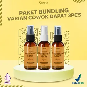 Paket deodorant spray Aroma cowok hanya 25ribu dapat 3 botol 60ml free pouch