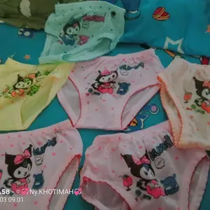 GROSIR 12 PCS Celana Dalam Anak Perempuan Kriwil Sablon Motif Hello Kitty Kuromi Strawberry Cherry Apel