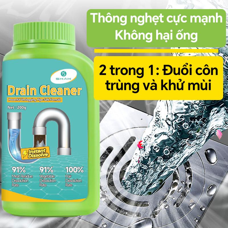 Bột Bọt Thông Tắc Cống, Tẩy Cặn, Tác Động Nhanh, Cho Nhà Vệ Sinh, Bồn Rửa Và Cống Thoát Nước, Ngăn Ngừa Tắc Nghẽn, Loại Bỏ Mùi Hôi, Tiêu Diệt Vi Trùng Và Côn Trùng, Thích Hợp Để Làm Sạch Sâu Nhà Bếp Và Phòng Tắm