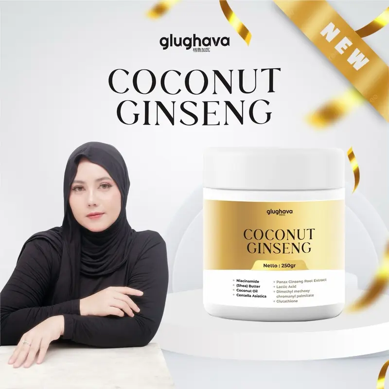 GLUGHAVA - NEW Upgrade Coconut GINSENG 250gr- Booster Perawatan Kulit Badan 0