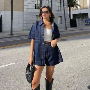 Beresha X My Choice - Setelan Jeans Wanita One Set Premium Ld 110 - 120 Cm Jumbo Big Size