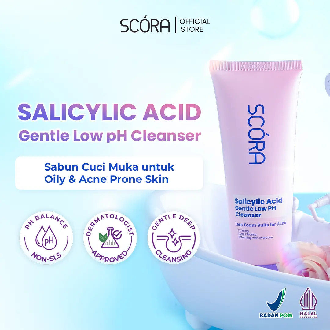 [FLASH SALE] SCORA Salicylic Acid Gentle Low pH Cleanser Sabun Cuci Muka Oily Acne Prone Skin Friendly