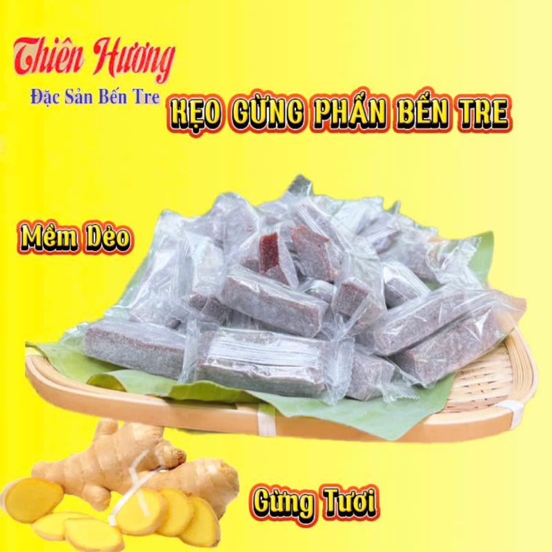 Kẹo GỪNG PHẤN-Đặc Sản Bến Tre - Cay nhẹ mềm dẻo thơm gừng Snack Ăn Vặt Food Candy