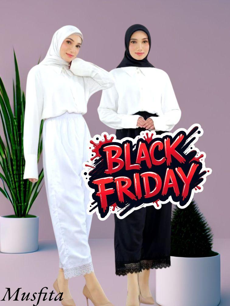 GRATIS ONGKIR CELANA PANJANG UMROH DAN HAJI CELAMIS WANITA KATUN PREMIUN DALEMAN HAMIS  HITAM PUTIH NYAMAN