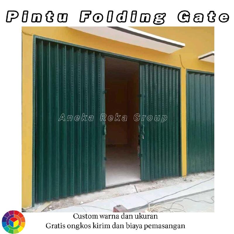 Folding gate rolling door pintu pengaman ruko/kios garasi pintu harmonika custom sesuai ukuran sliding Besi pintu garasi mobil pintu gerbang 3