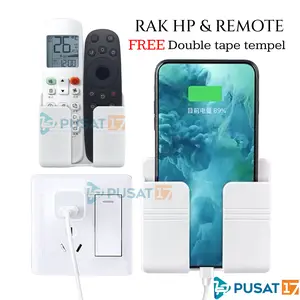 PUSAT17 RAK GANTUNG HP CHARGER REMOTE TV AC TEMPEL TEMBOK HOLDER PHONE CAS TEMPEL DINDING HOOK HANDPHONE
