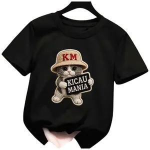 KAOS ANAK UNISEX LAKI-LAKI DAN PEREMPUAN GAMBAR KICAU MANIA TOPI COKLAT 1 PCS