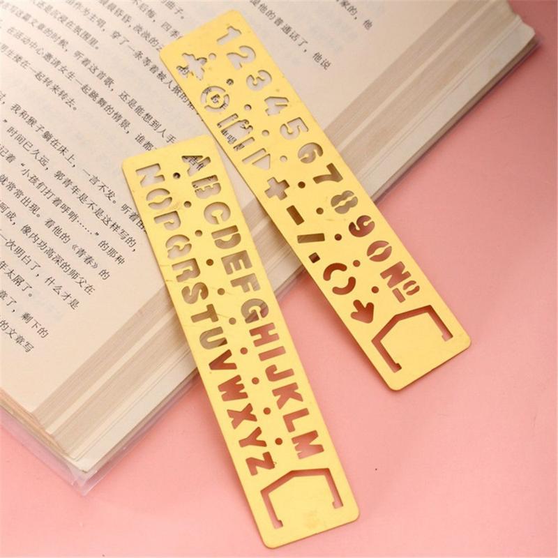 Thước Kim Loại Rỗng Thẳng, Văn Phòng Phẩm Kawaii, Dụng Cụ Vẽ Tranh, Đồ Dùng Đo Lường Trường Học Và Văn Phòng, Thước Kẻ Họa Tiết Chữ Cái 2