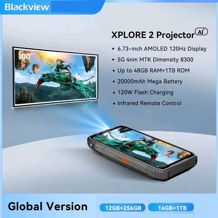 Jual Blackview Xplore 2 Projector Rugged 12GB/16GB+256GB/1TB 6.73