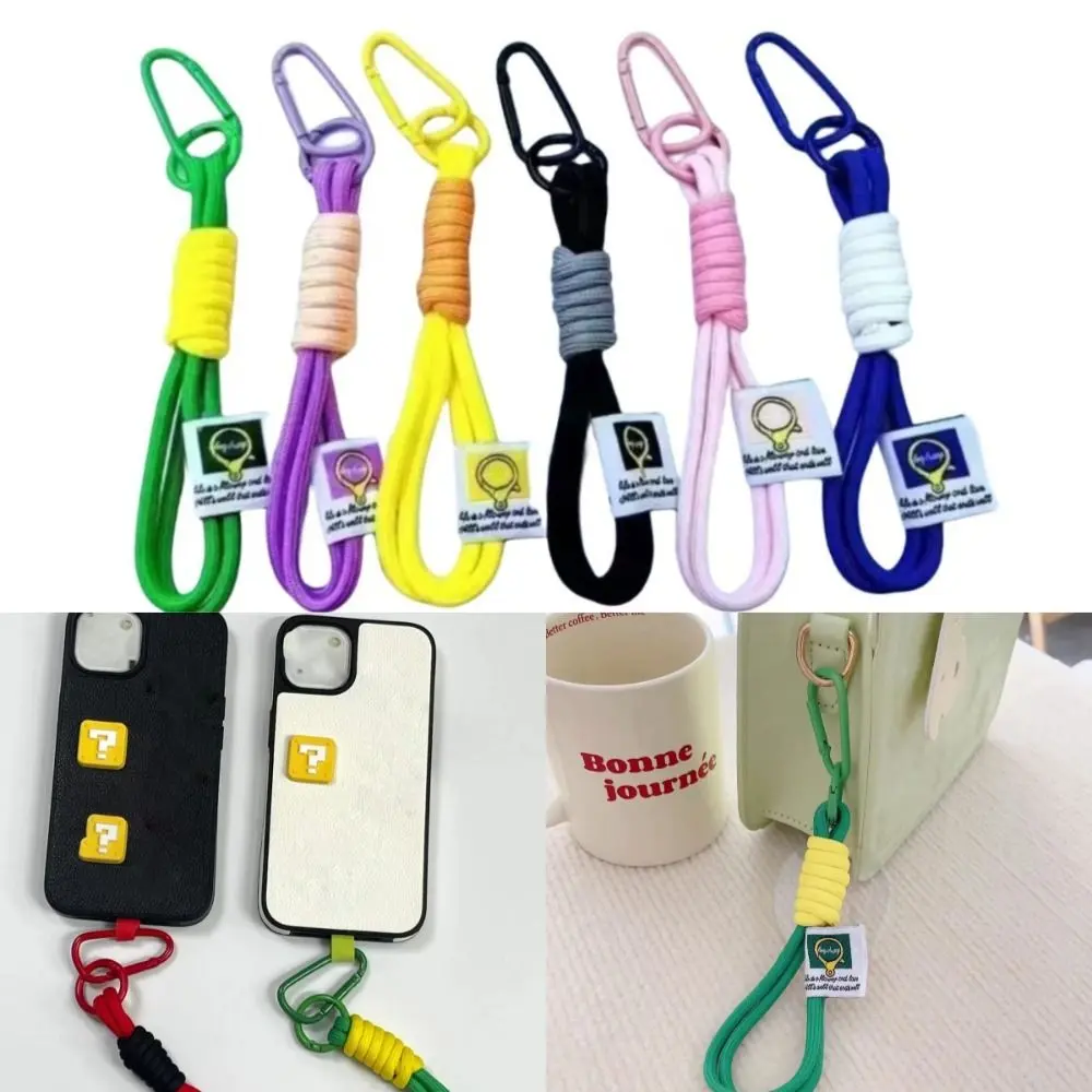 Fashion Universal Mobile Phone Lanyard Woven Colored Keychain Detachable Anti Drop Wrist Strap Mobile Phone