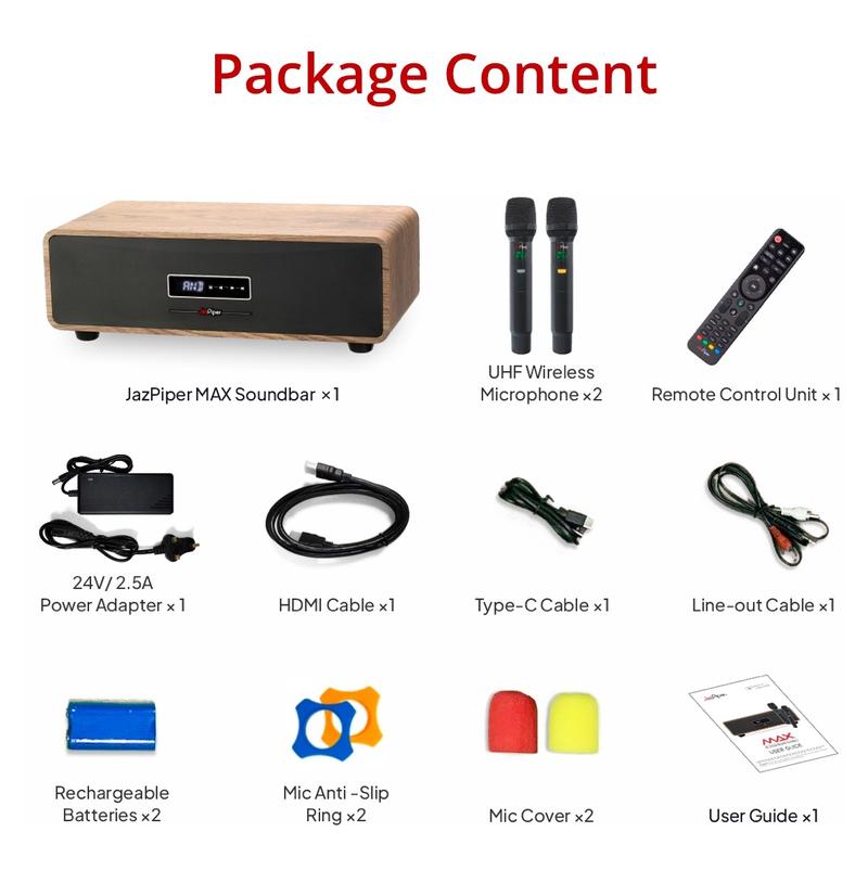 Product Introduction of [Best Seller] JazPiperMax All-In-One Karaoke Soundbar (can also be used as Bluetooth Audio Speakers or HD speakers soundbar for your TV) 13 MONTHS WARRANTY ON KTV BOX! 16