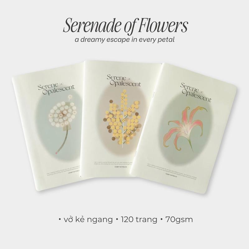 Vở kẻ ngang 120 trang Crabit tập học sinh ghi chép set vở xinh 70 GSM Kỳ Hoa Dị Thảo Collection