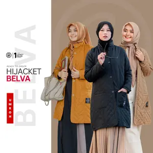 Jaket Hijaber - Hijacket Belva On Model | Jaket Wanita Panjang | Outerwear Jaket Umroh | Jaket Parka Muslimah outer