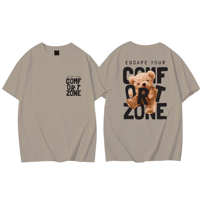 Kaos Oversize Wanita Bear ComfortZone Distro Katun Sablon DTP M/L/XL - Cewek, Lembut, Polos, Pendek, Panjang, Baju, Tshirt, Atasan, Combed, Soft 2
