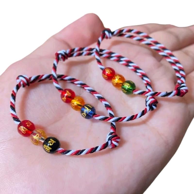 Gekang tridatu tiga batu mantra tibet Elegan Gelang Tali Bracelets Biru Kuning Benang 0