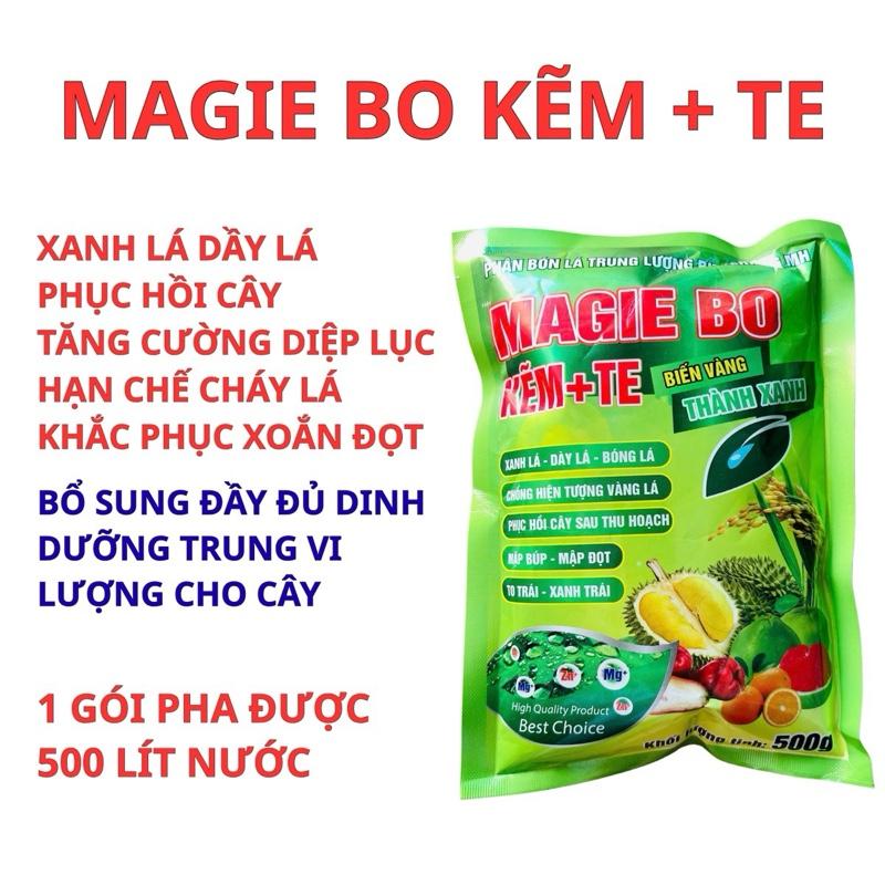 5 tặng 1 Phân bón lá Magie bo kẽm + TE 500gr chuyên dùng cho cây ăn trái cây rau màu cây kiểng cây lúa. Cung cấp trung vi lượng cho cây giúp phát triển cân đối mau lớn lá xanh dầy hạn chế vàng lá