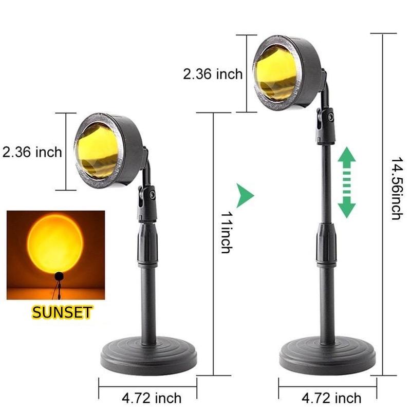 Lampu Tidur Proyektor Led Motif Matahari Terbenam Warna Pelangi sunset lamp sun Color USB 3