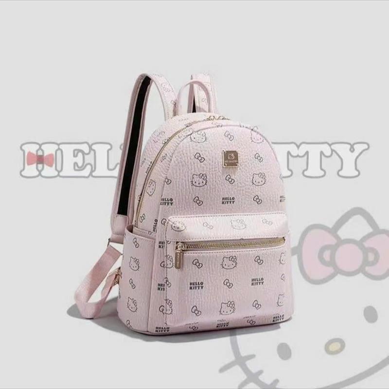   Tặng kèm charm mây quai to quai bé   Balo họa tiết kitty size 35 bản quai to hàng dày đẹp 4 màu xinh sang chảnh đựng laptop xách vở đi học đi chơi 