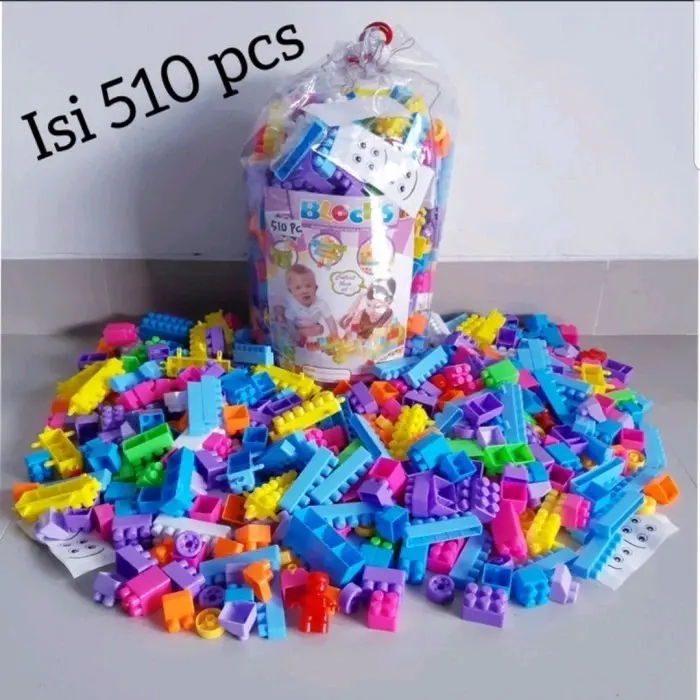 Mainan Block Isi 510 Pcs - Brick Balok Susun Anak Laki Laki Perempuan