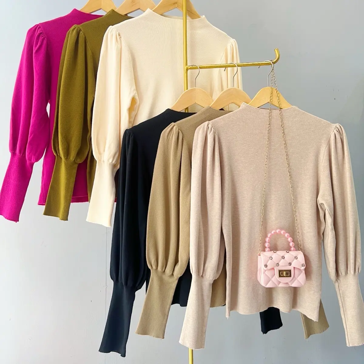Blouse Knit Bangkok Wanita Panjang Bahan Premium LD 110cm PB 55cm