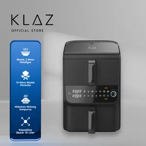 Klaz 10 Liter Aero Air Fryer Dual Zone 1250 Watt - Hitam