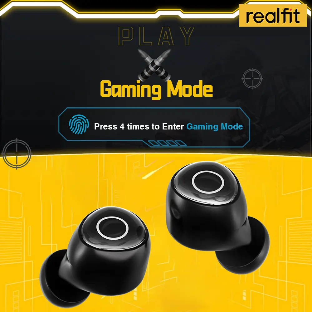 Tai Nghe Nhét Tai Nghe Bluetooth, Realfit F4 AI ANC, Khử Tiếng Ồn Chủ Động, Có Điều Khiển Mic, Ứng Dụng Điều Chỉnh EQ, Chế Độ Trò Chơi, Độ Trễ Thấp | BigBuy360 - bigbuy360.vn