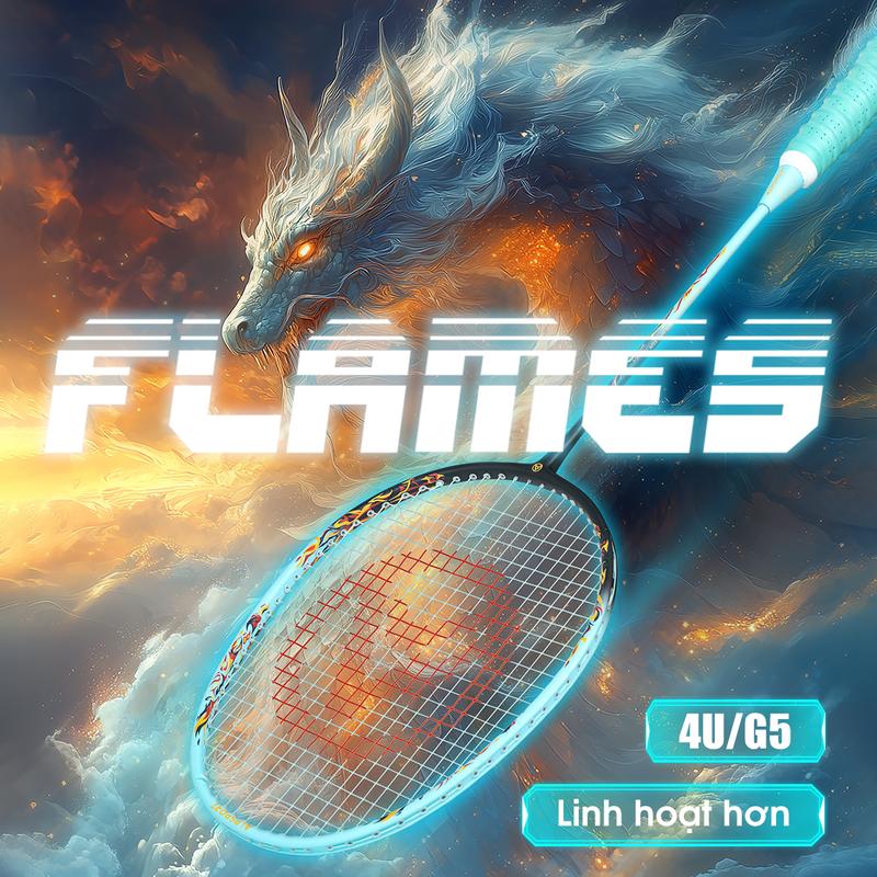Vợt Cầu Lông ALPSPORT Flame,Chất Liệu Carbon Tổng Cao Cấp,Trọng Lượng 4U Siêu Nhẹ, Thiết Kế Cân Bằng, Lực Căng Dây Mặc Định24LBS. Phù Hợp Cho Người Mới Bắt Đầu Và Cầu Thủ Trung Cấp, Đi Kèm 1 Miếng Bảo Vệ Đầu Vợt Miễn Phí,alp,ALPSPORT,COD,cầu 72 vân côn