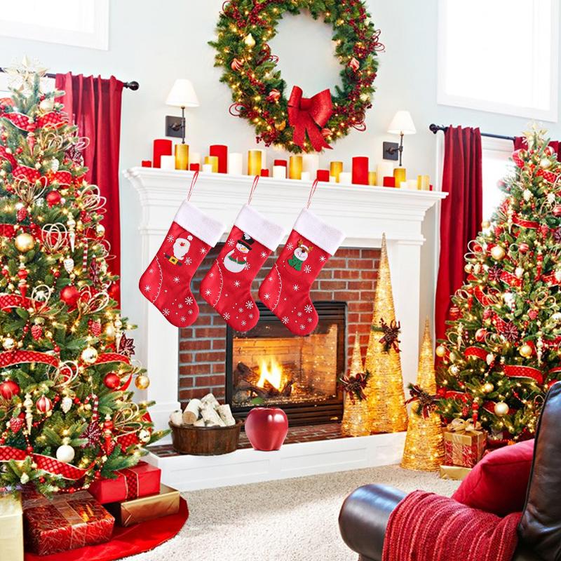 Product Introduction of Tất Giáng Sinh Lớn, Ông Già Noel, Nai Sừng Tấm, Người Tuyết, Túi Quà Kẹo Giáng Sinh Cho Trẻ Em, Lò Sưởi, Trang Trí Cây Giáng Sinh, Năm Mới 14