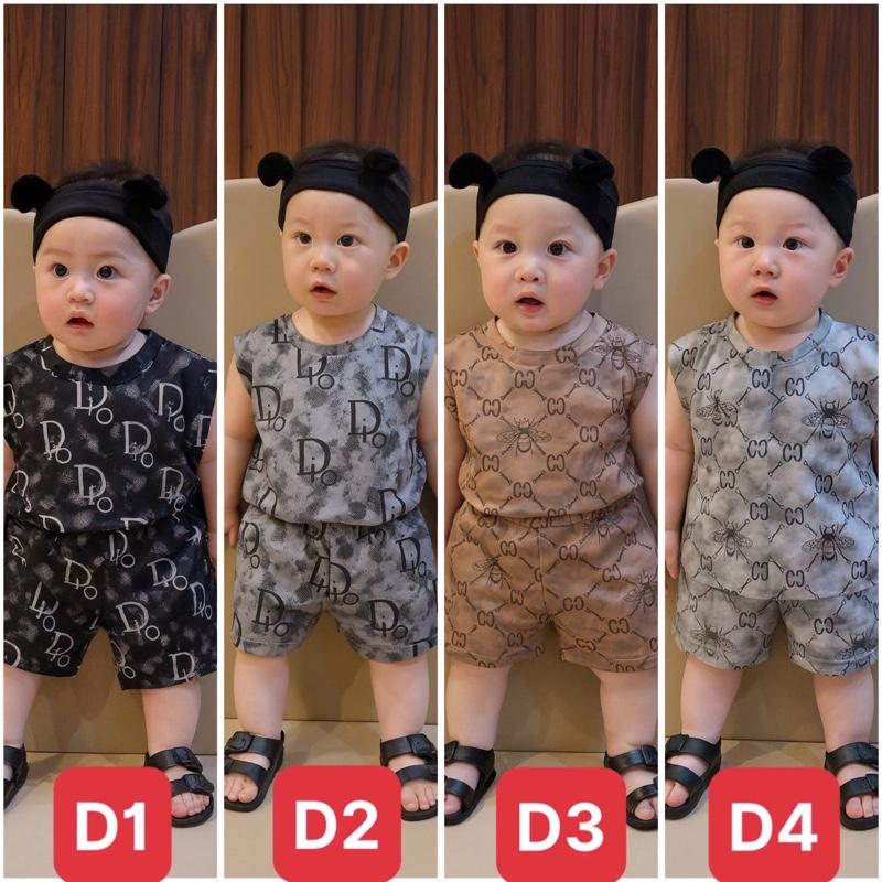 Sét 4 Bộ /4 Màu Bộ Ba Lỗ Bé Trai in Chữ DiiOO Chất Thun Lạnh Thái mềm mịn mát hót. Đủ Size 6-50kg