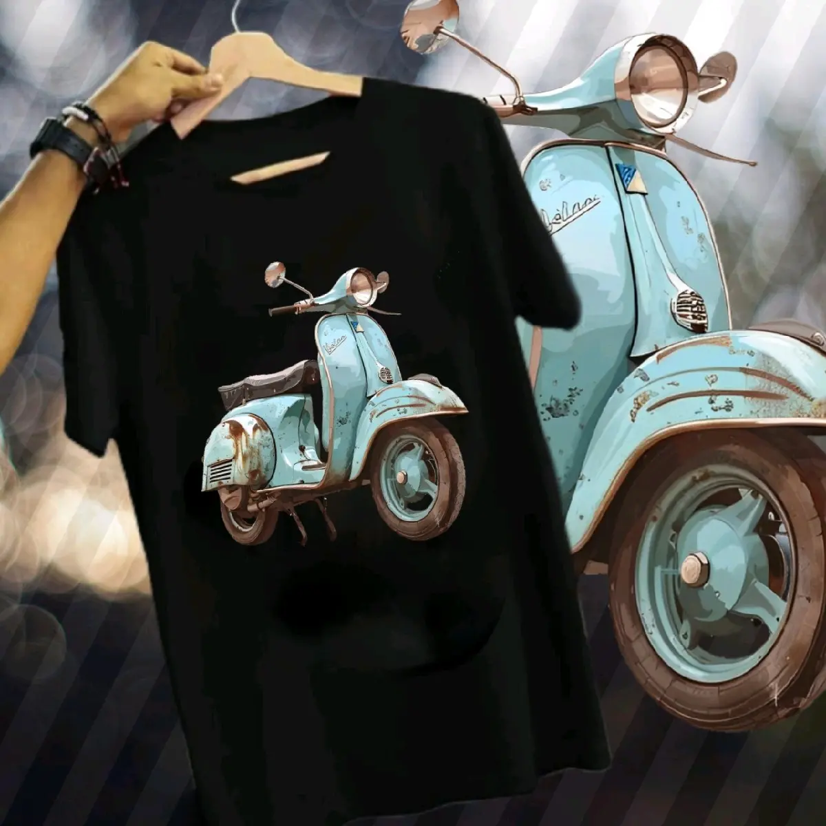 ATASAN KAOS T-SHIRT BAJU DISTRO VESPA ANTIK PREMIUM DEWASA LENGAN PENDEK HARGA GROSIR