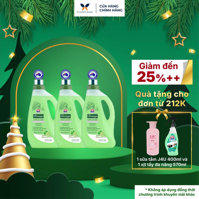 KOC Combo 3 Chai Nước Lau Sàn 365 Max Botany Tinh Dầu Sả Chanh thiên nhiên chai 1.25 lít làm sạch bóng sàn nhà ngăn côn trùng an toàn cho da trẻ em - Phụ