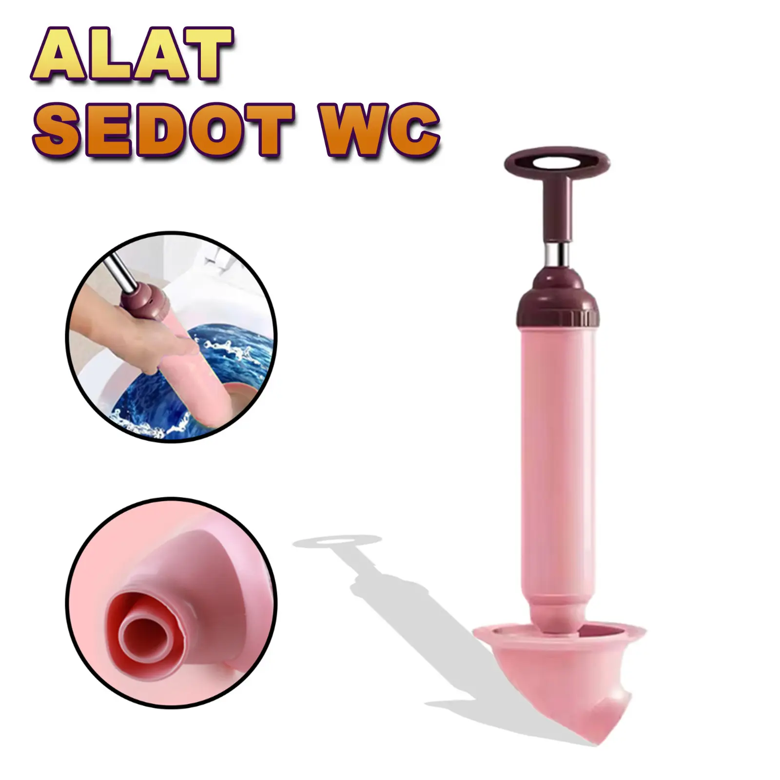 Alat Pompa Sedot Saluran WC Duduk Penyedot Pipa Tersumbat Drain Buster Air Pump Toilet Plunger Terbaru BG-10