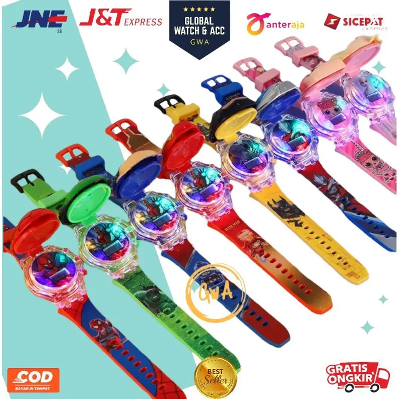 New Jam Tangan Anak Musik Melody Karakter Cewek Cowok Lampu Musik Warna Warni Lampu Music Cewek 0