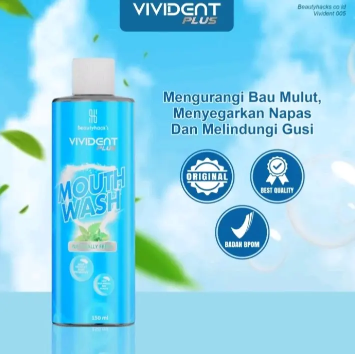 Vivident Plus Mouth Wash - Pembasmi Bakteri & Bau Mulut Vivident Plus Mouth Wash dapat membantu menjaga kesehatan gigi dan mulut dengan segar dan bebas bau mulut. Diformulasikan dengan kandungan antibakteri, Vivident Plus Mouth Wash dapat membantu membasm 2