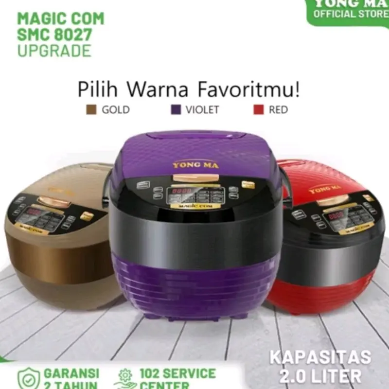 Magic Com YONG MA SMC-8027 / YONGMA SMC8027 Rice Cooker Digital 3in1 2 Liter 400W 8